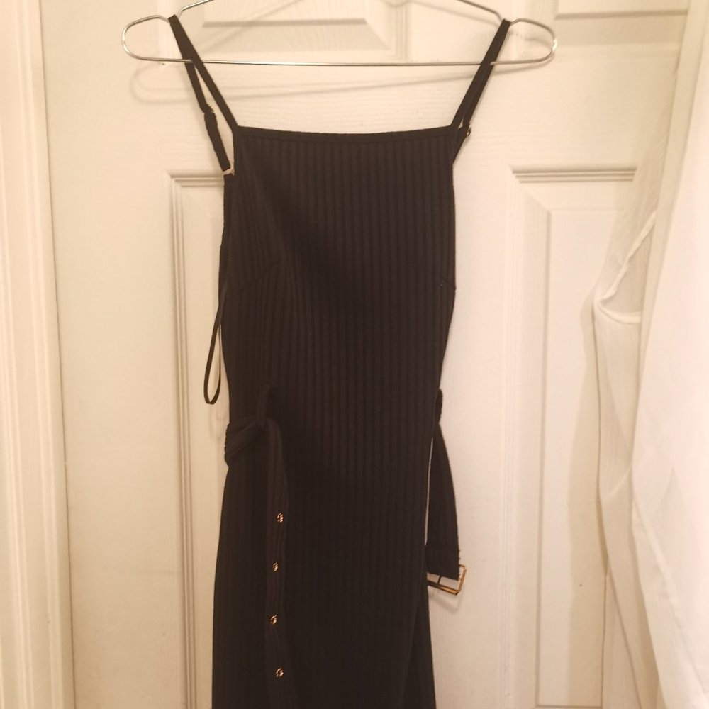 black cami mini dress